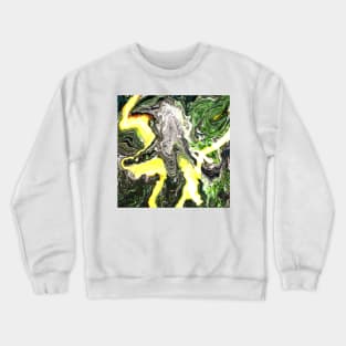 the landscape glitch in melting painting abstract art ecopop Crewneck Sweatshirt